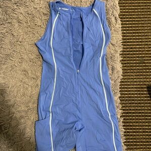 TNA Blue Triathlon Suit with White Accents